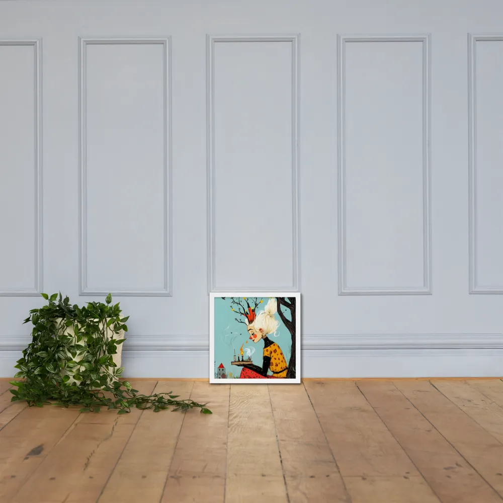 Whimsical Nature Girl | Poster with White Frame | 14″×14″