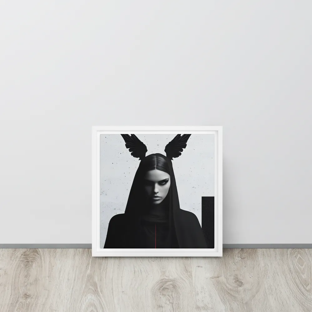 Whispers of Darkness | Canvas with White Frame | 12″×12″