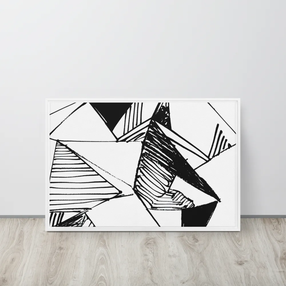 Dynamic Geometry in Ink | Canvas with White Frame | 20″×30″