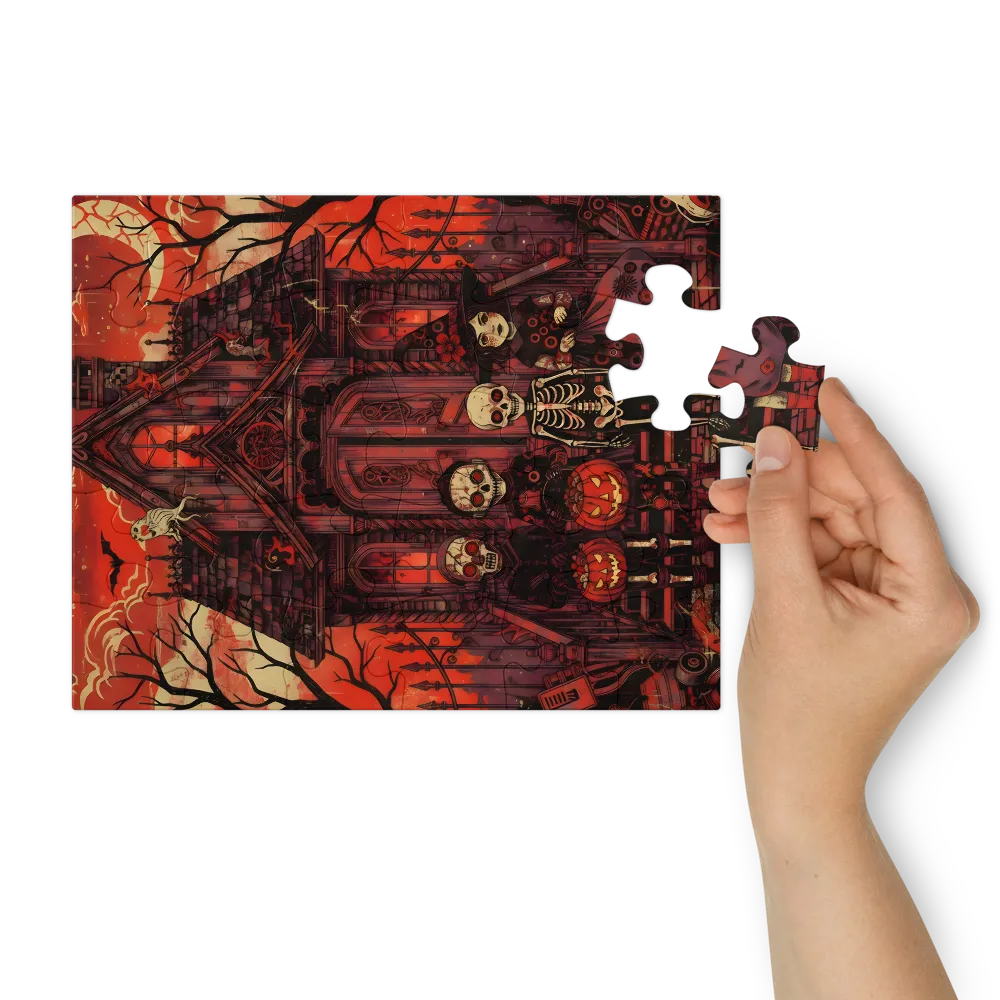 Haunted House Trick‑or‑Treaters 
 Jigsaw Puzzle in Tin Box