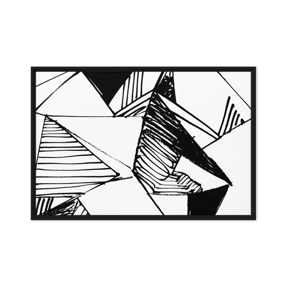 Dynamic Geometry in Ink | Canvas with Black Frame | 24″×36″