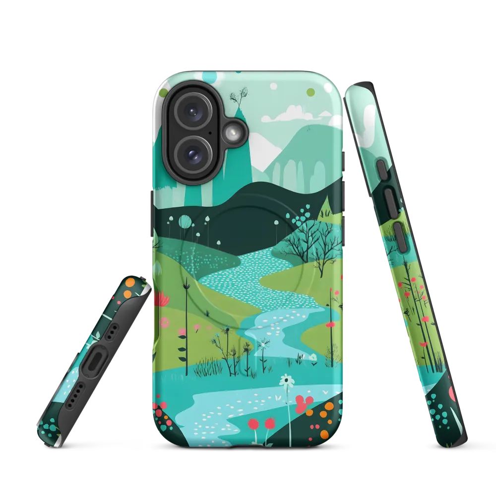 Whimsical River in a Lush Landscape