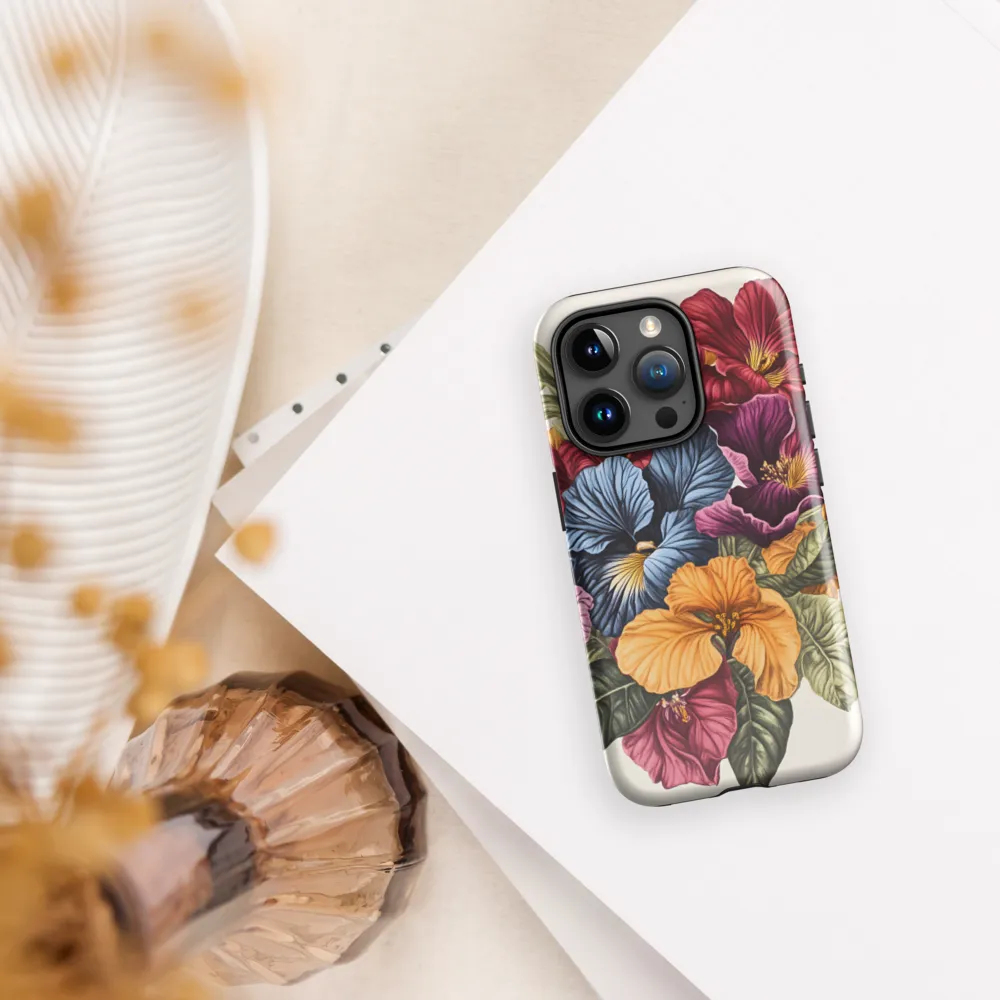 Floral Symphony in Color | Phone Case |  15 Pro | Tough Case | Glossy