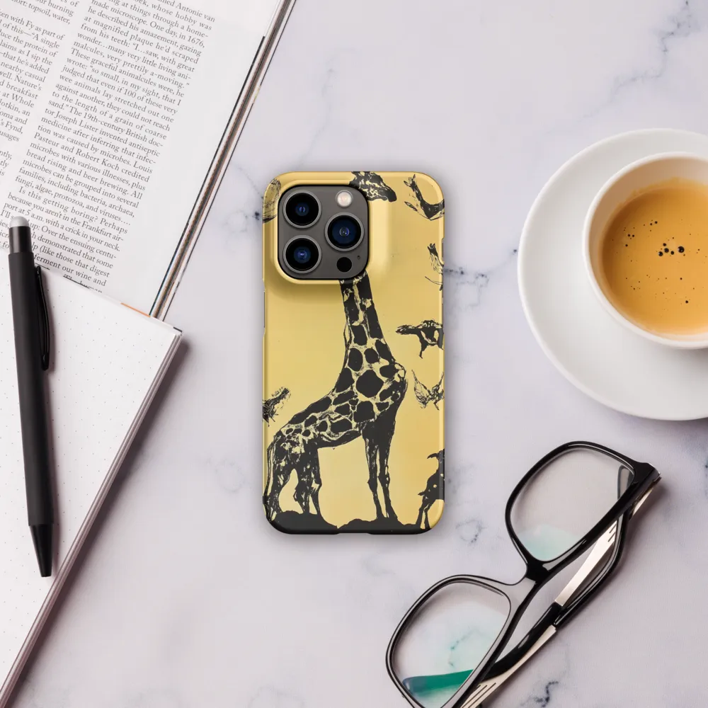 Whimsical Harmony of Giraffe and Birds