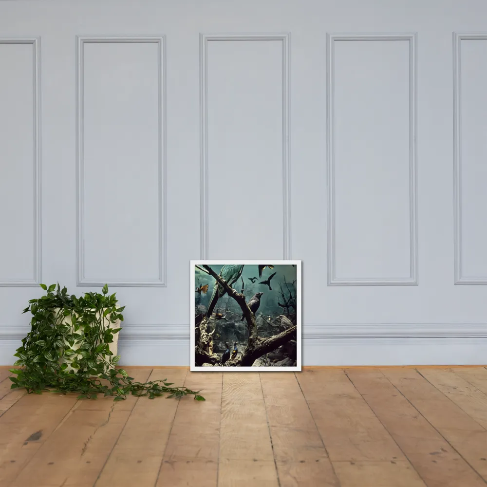 Whispers of the Avian Realm | Poster with White Frame | 18″×18″