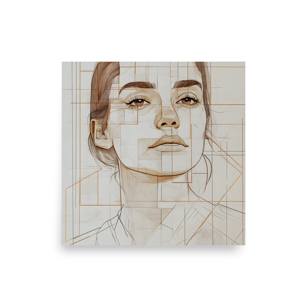 Geometric Serenity: A Minimalist Portrait | Poster | 18″×18″