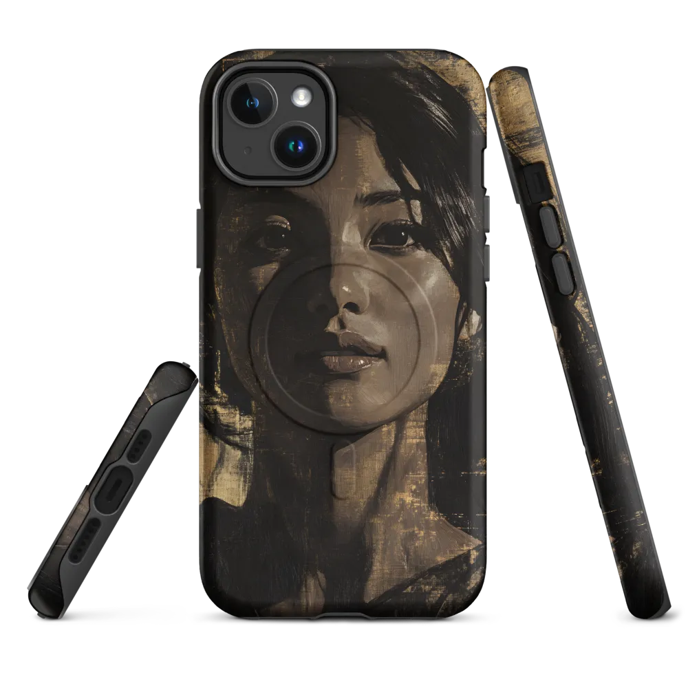 Golden Gaze: A Contemporary Portrait | Phone Case |  14 Plus | MagSafe® Tough Case | Matte