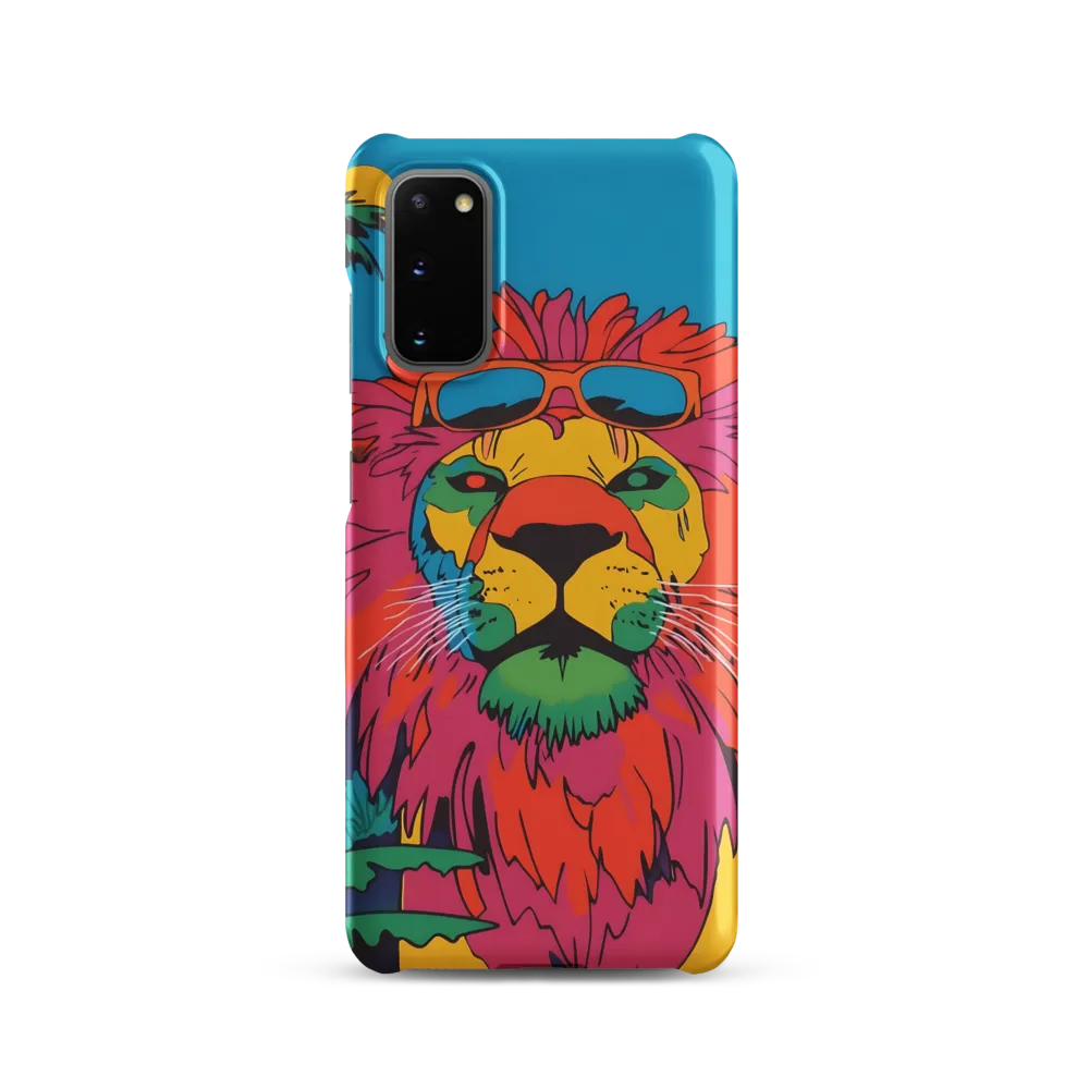 Lion with Sunglasses: A Vibrant Tropical Portrait