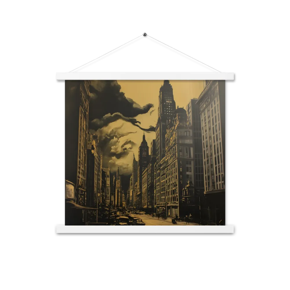 Echoes of a Forgotten Skyline | Poster With White Wood Hanger | 18″×18″