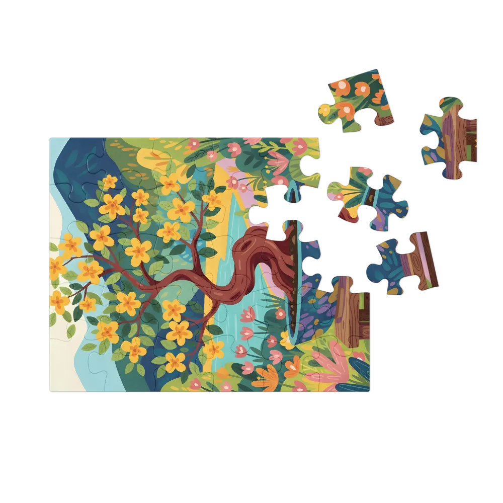 Blossoming Bonsai 
 Jigsaw Puzzle in Tin Box