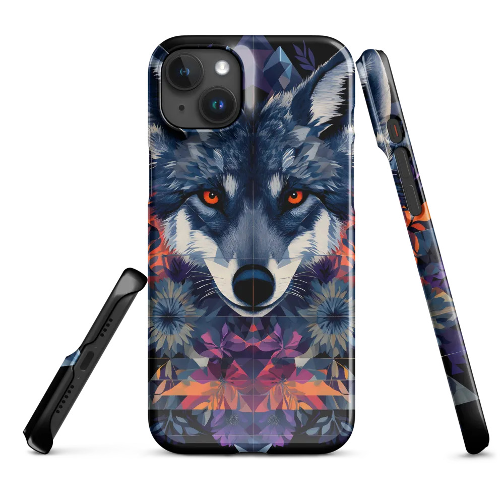 Mystical Wolf Amidst Floral Geometry