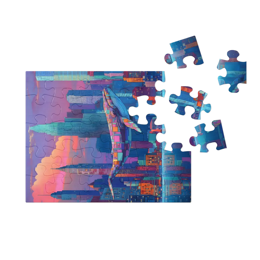 Neon City Whale 
 Jigsaw Puzzle in Tin Box