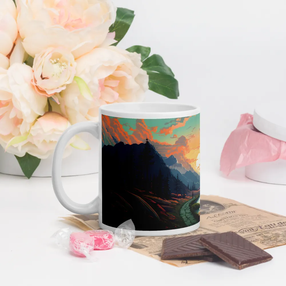 Tranquil Sunset Over the Majestic Mountains | Mugs | Multiple Sizes & Colors