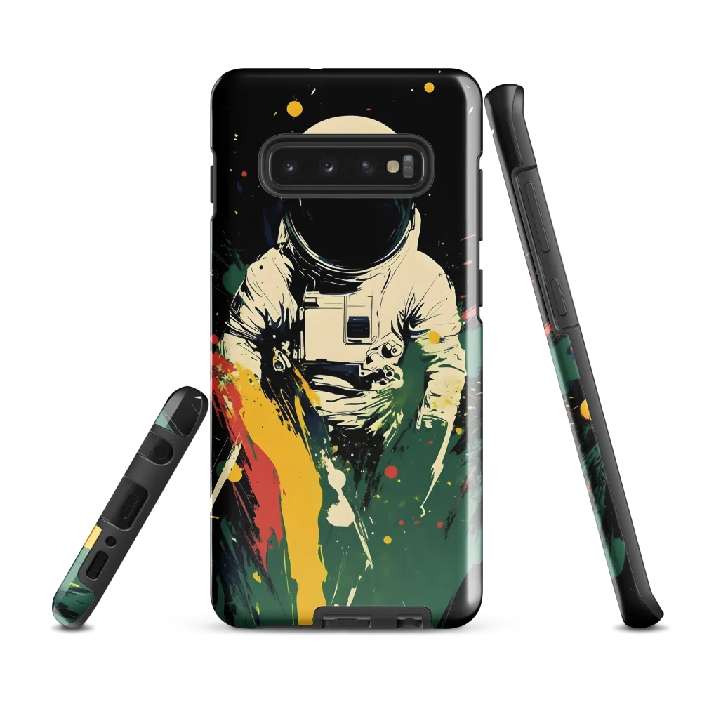 Cosmic Splash: The Astronaut's Journey | Phone Case |  S10 Plus | Tough Case | Glossy