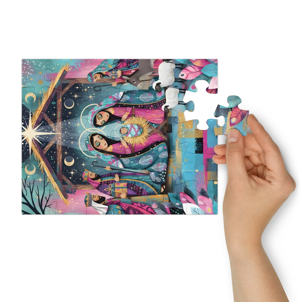 Starlit Nativity 
 Jigsaw Puzzle in Tin Box
