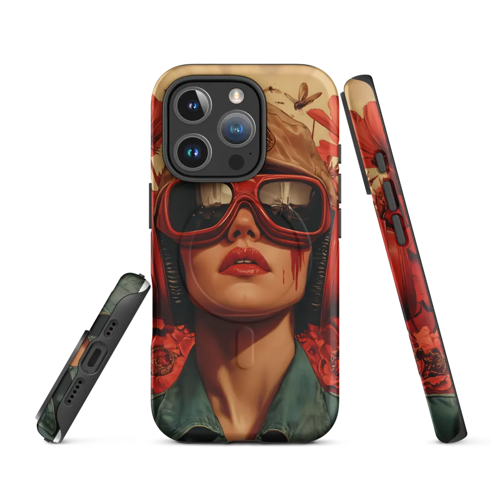 Defiant Portrait in a Floral Realm | Phone Case |  16 Pro | MagSafe® Tough Case | Matte