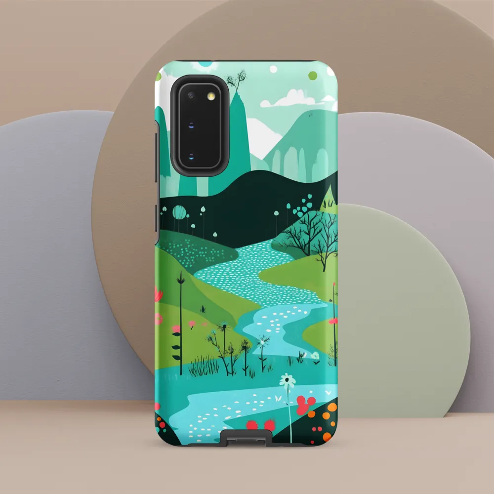Whimsical River in a Lush Landscape