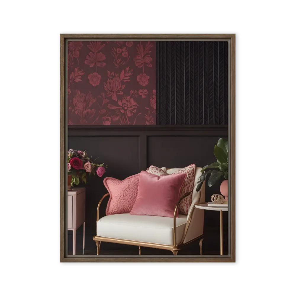 Elegance in Contrast: A Modern Interior Design | Canvas with Brown Frame | 24″×32″