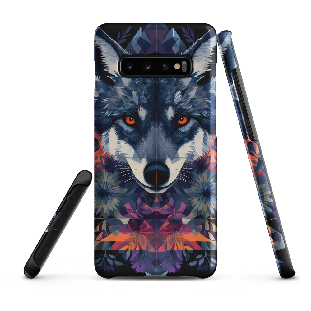 Mystical Wolf Amidst Floral Geometry