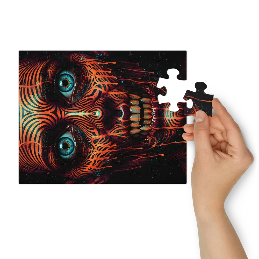 Neon Ritual Face 
 Jigsaw Puzzle in Tin Box