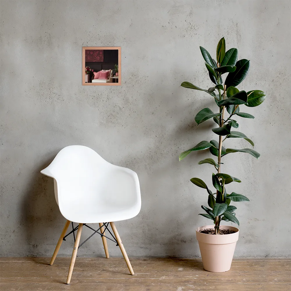 Elegance in Contrast: A Modern Interior Design | Poster with Red oak Frame | 10″×10″