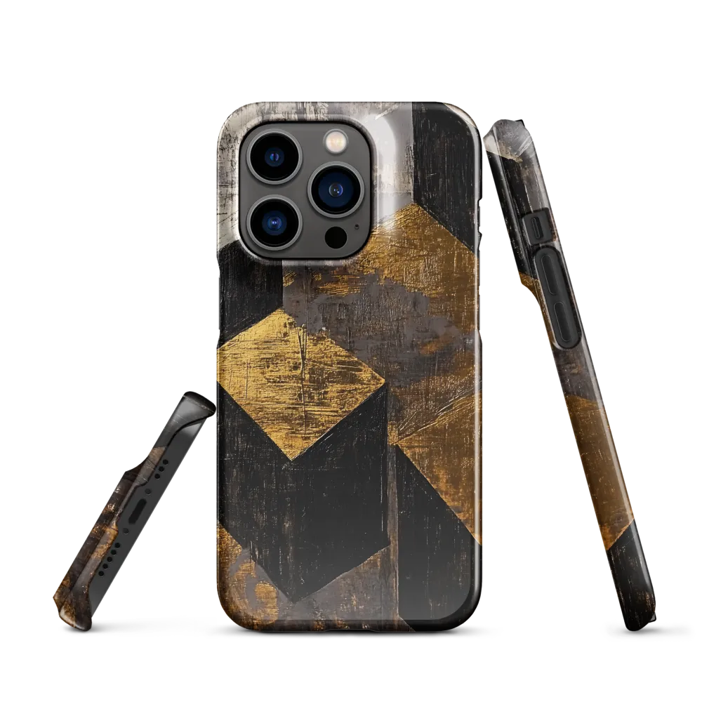 Geometric Harmony in Gold and Black | Phone Case |  14 Pro | Snap Case | Glossy