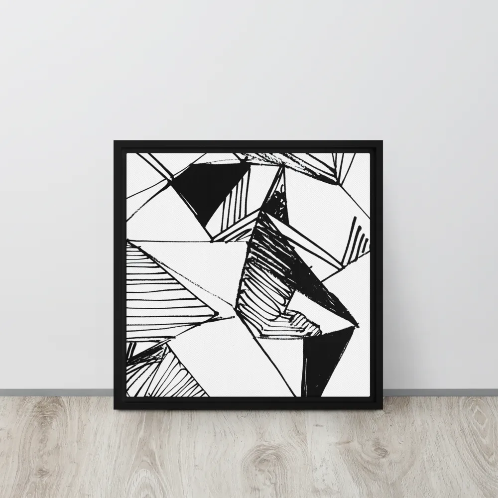 Dynamic Geometry in Ink | Canvas with Black Frame | 16″×16″