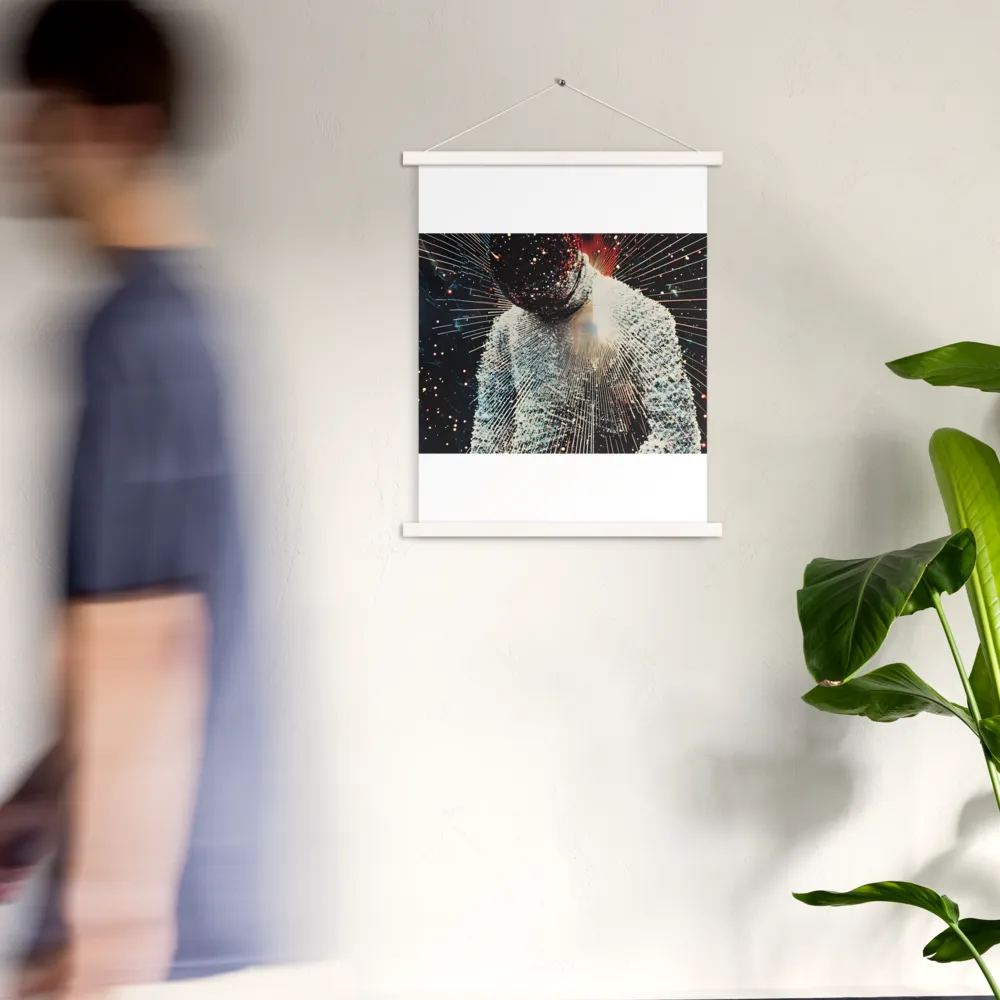 Ethereal Astronaut: A Journey Through the Cosmos | Poster With White Wood Hanger | 18″×24″