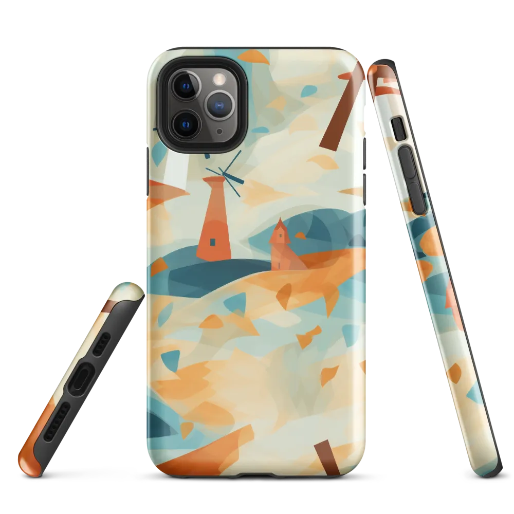 Whimsical Windmills in a Tranquil Landscape | Phone Case |  11 Pro Max | Tough Case | Glossy