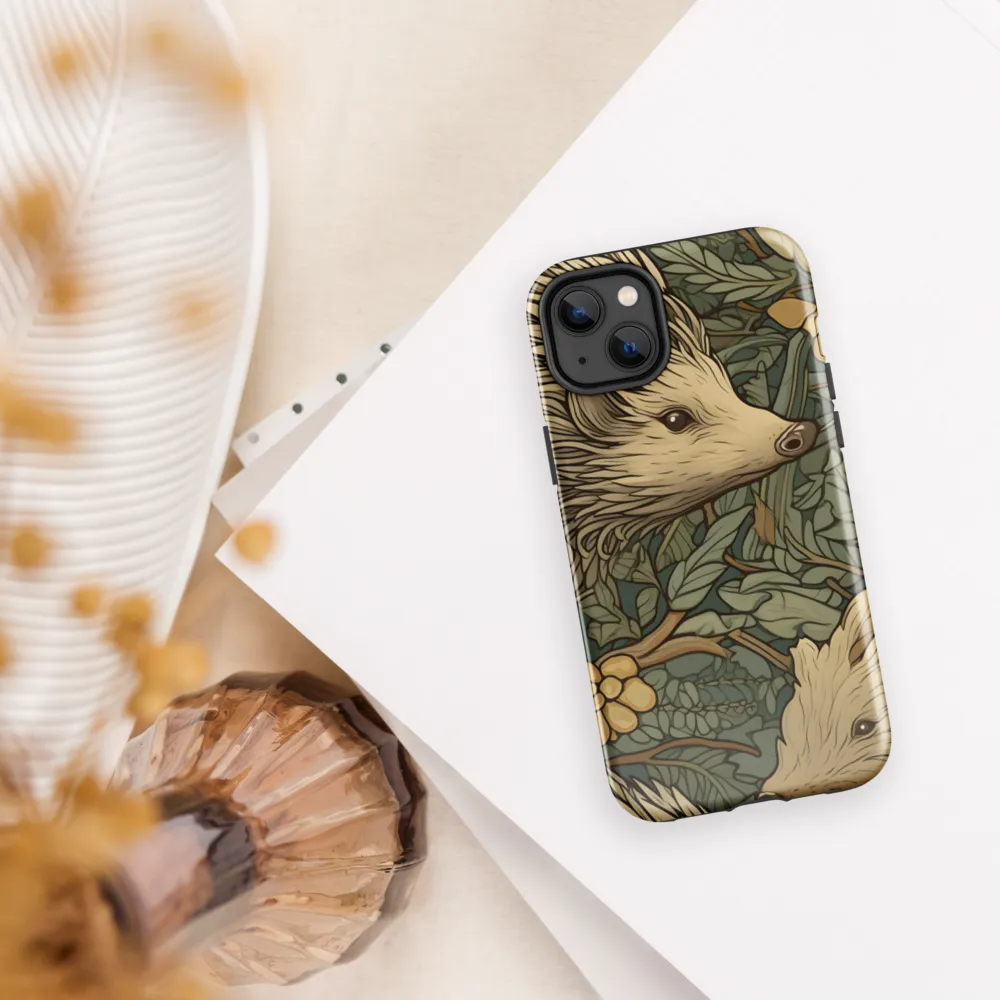 Whimsical Hedgehog Garden | Phone Case |  14 Plus | Tough Case | Glossy