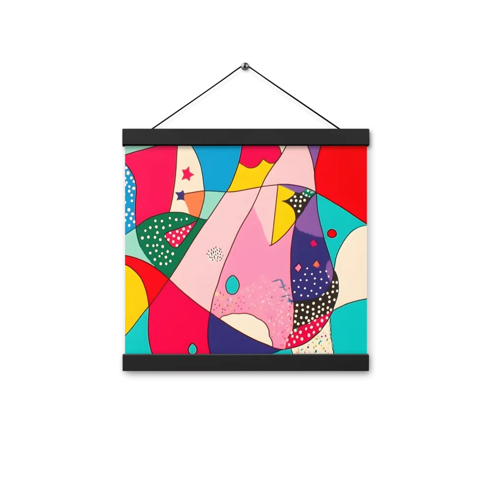 Playful Geometry in Color | Poster With Black Wood Hanger | 12″×12″