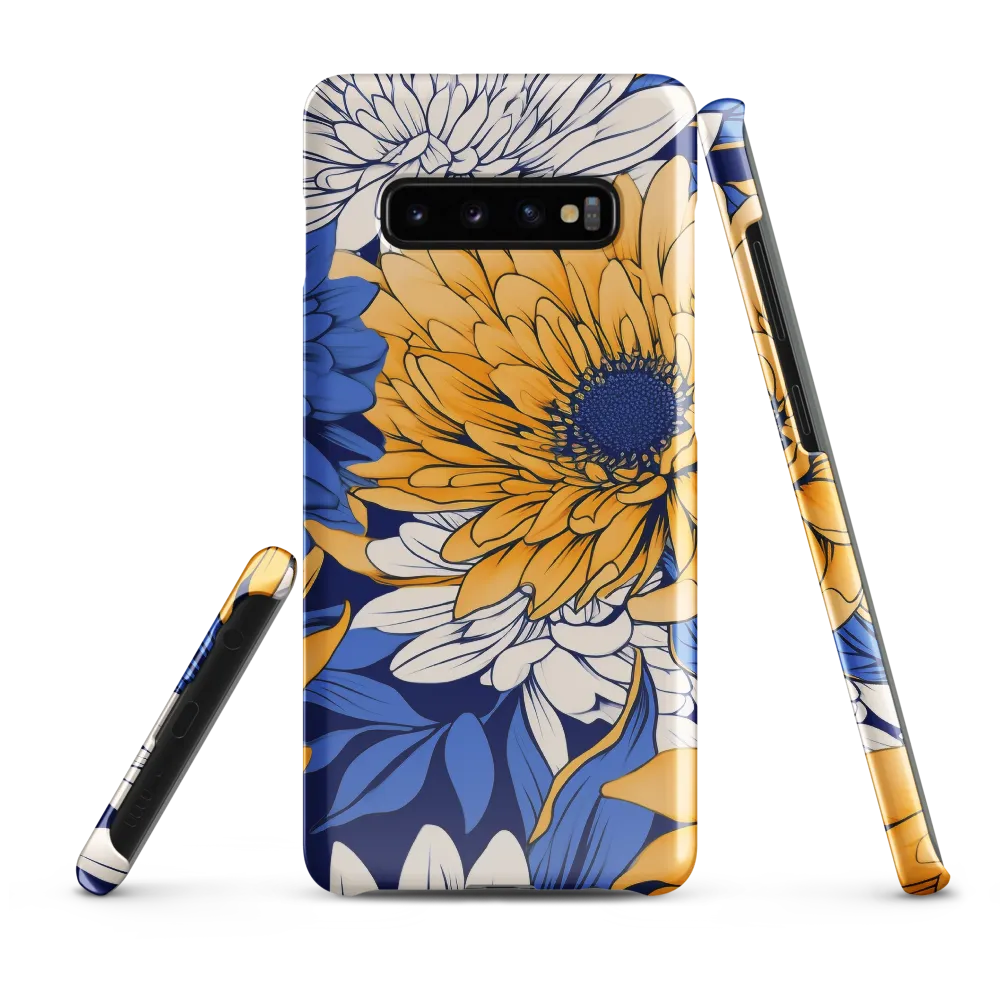 Floral Harmony in Blue and Yellow | Phone Case |  S10 Plus | Snap Case | Glossy