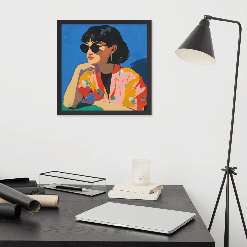 Sunglass Reverie 
 Poster with Black Frame | 16″x 16″