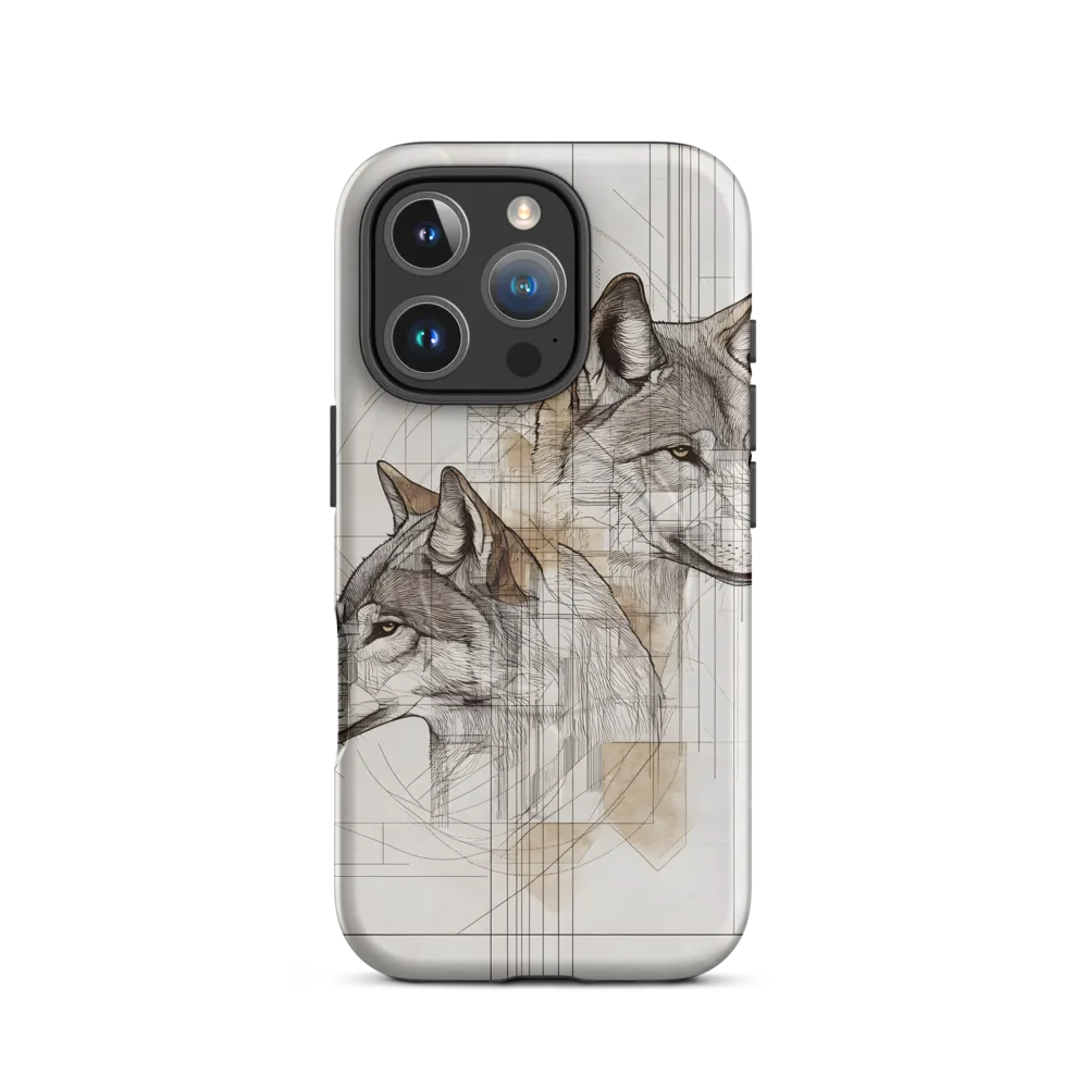 Geometric Harmony: The Essence of Wolves | Phone Case |  16 Pro | MagSafe® Tough Case | Matte