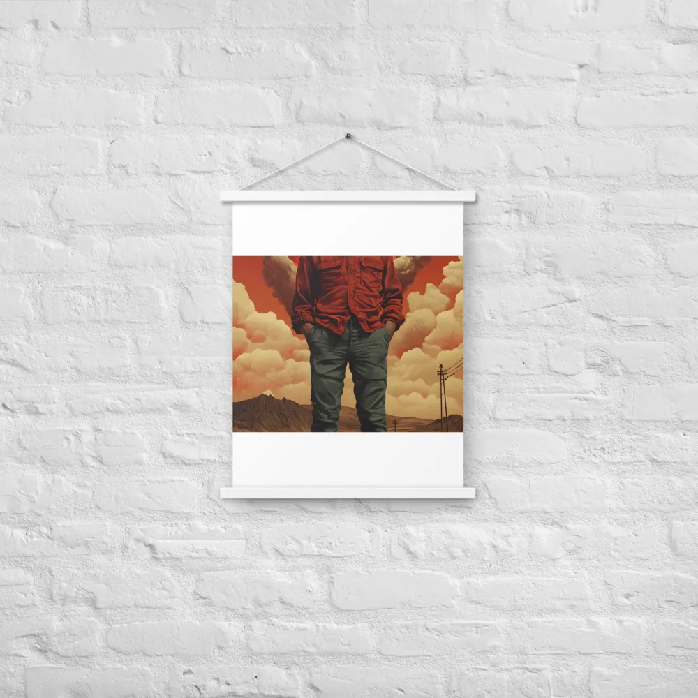 Defiant Spirit in a Surreal Landscape | Poster With White Wood Hanger | 18″×24″