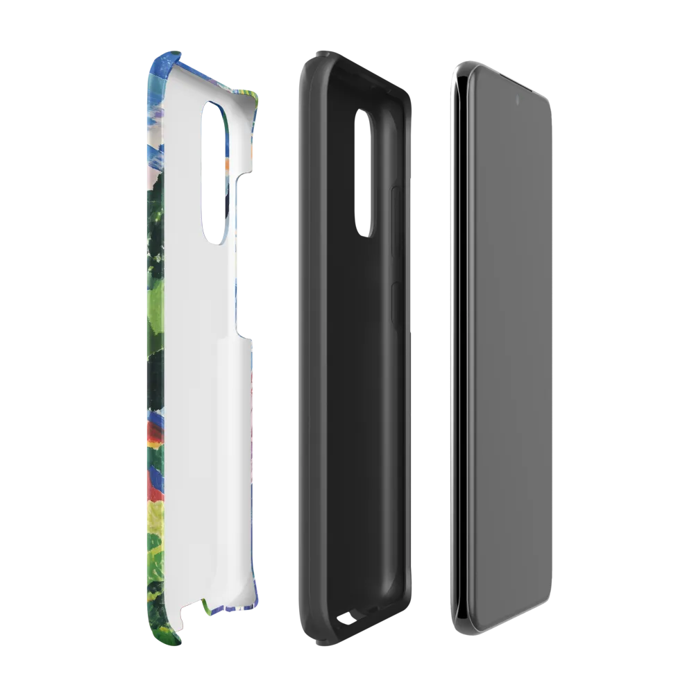 Elysium: A Soaring Figure Amidst Colorful Landscapes | Phone Case |  S20 | Tough Case | Matte