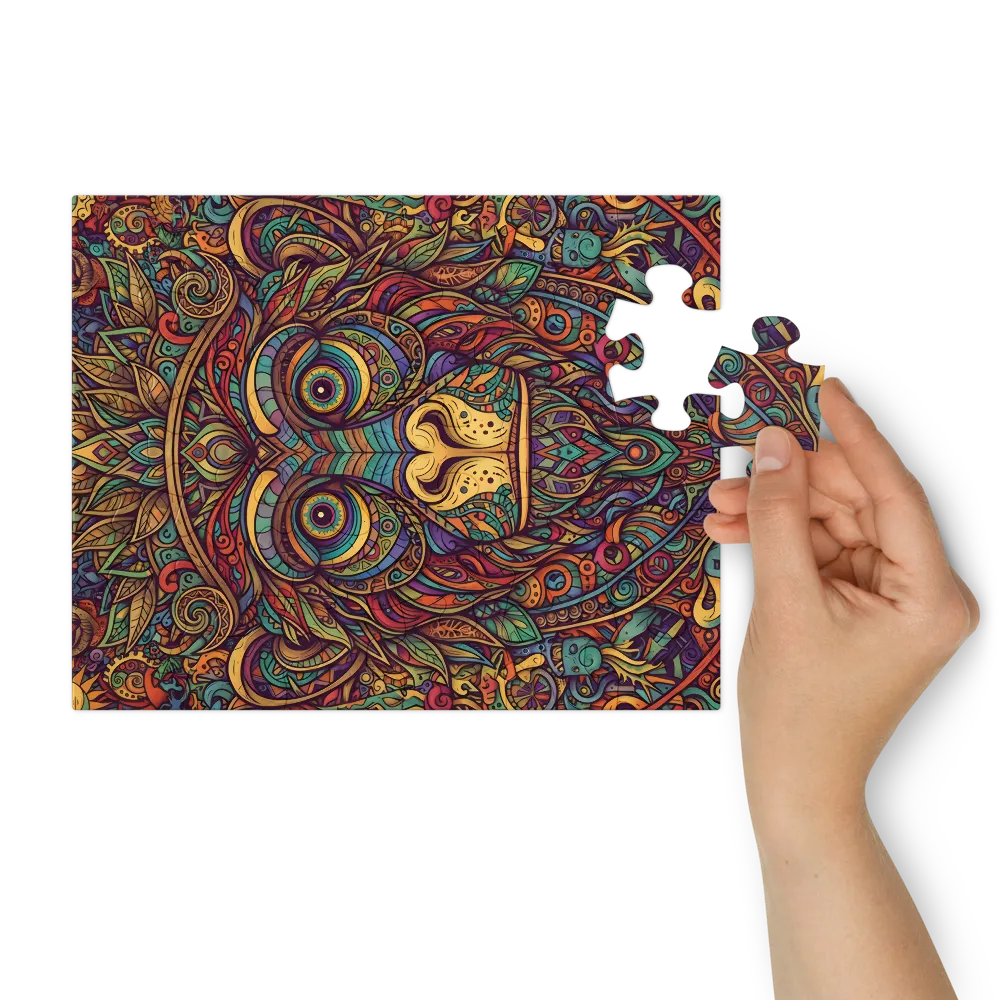 Mandala Lion 
 Jigsaw Puzzle in Tin Box
