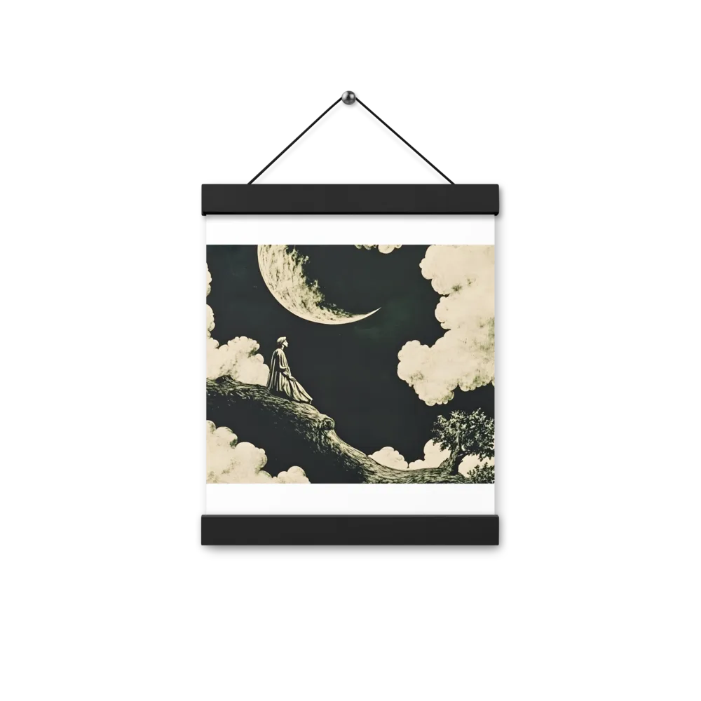 Whispers of the Moon | Poster With Black Wood Hanger | 8″×10″