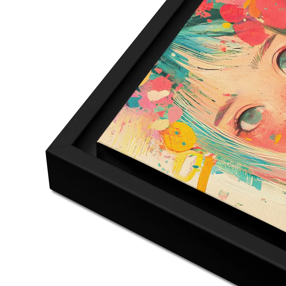 Whimsical Blossom | Canvas with Black Frame | 12″×12″