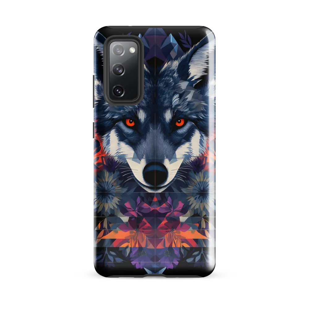Mystical Wolf Amidst Floral Geometry