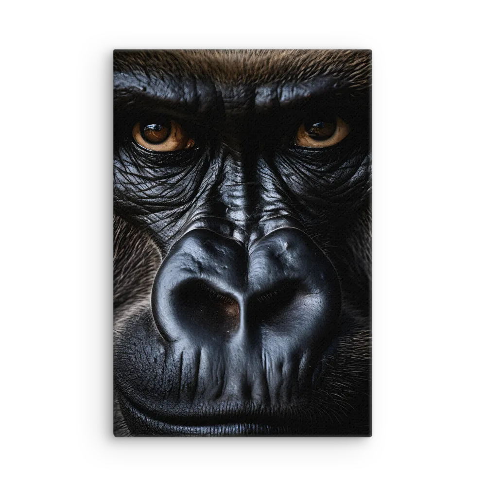 Gaze of the Wild: A Gorilla's Portrait | Thin Canvas | 12″×18″
