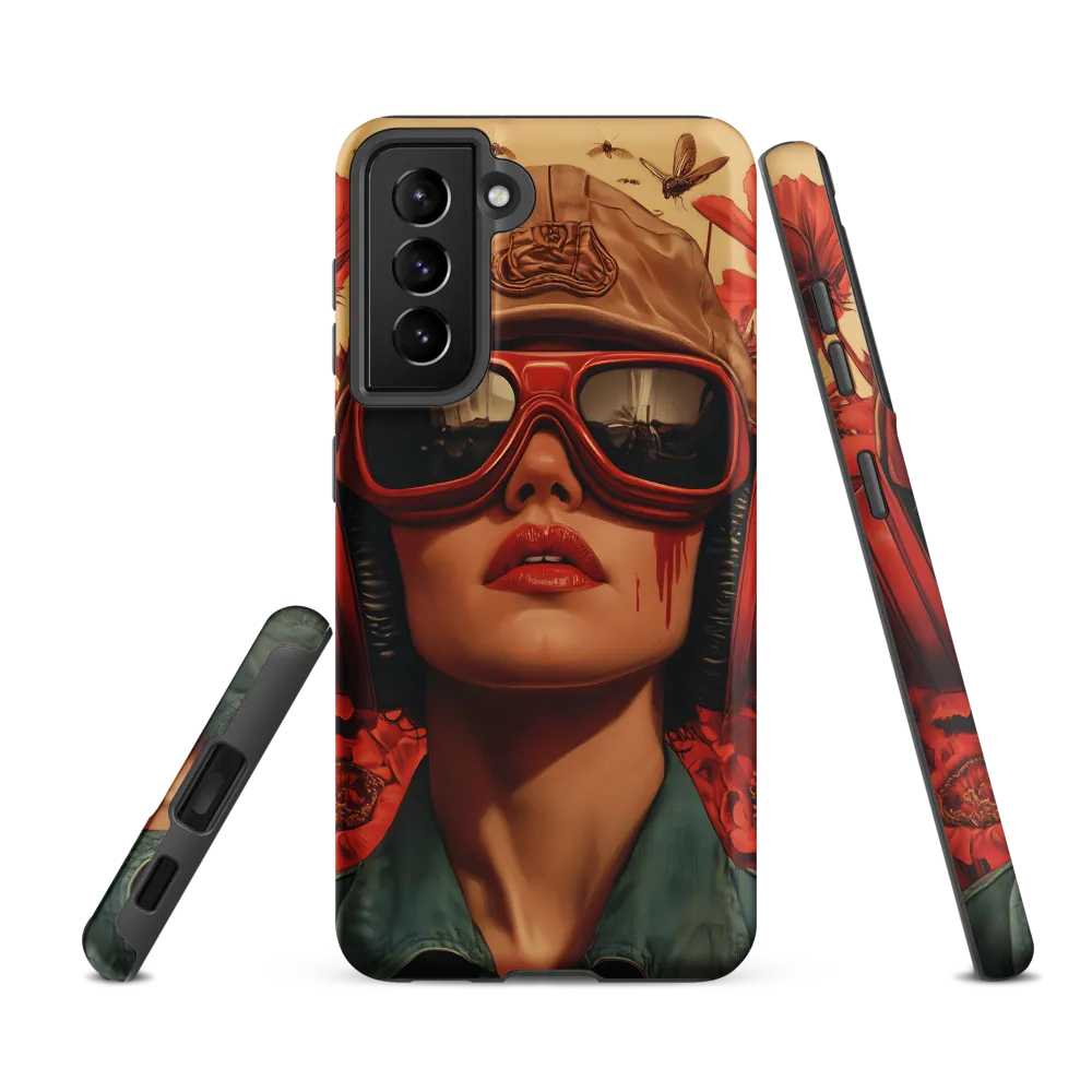 Defiant Portrait in a Floral Realm | Phone Case |  S21 FE | Tough Case | Matte