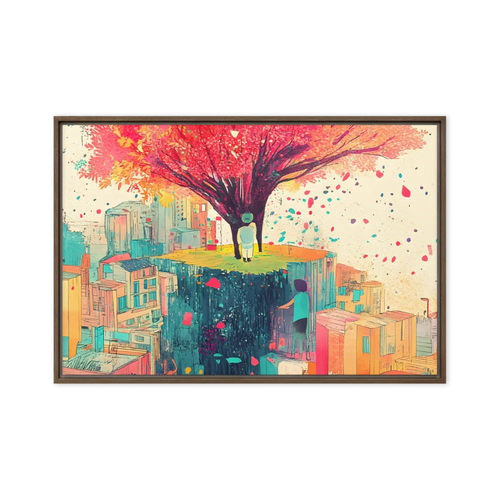 Whispers of Urban Dreams | Canvas with Brown Frame | 20″×30″