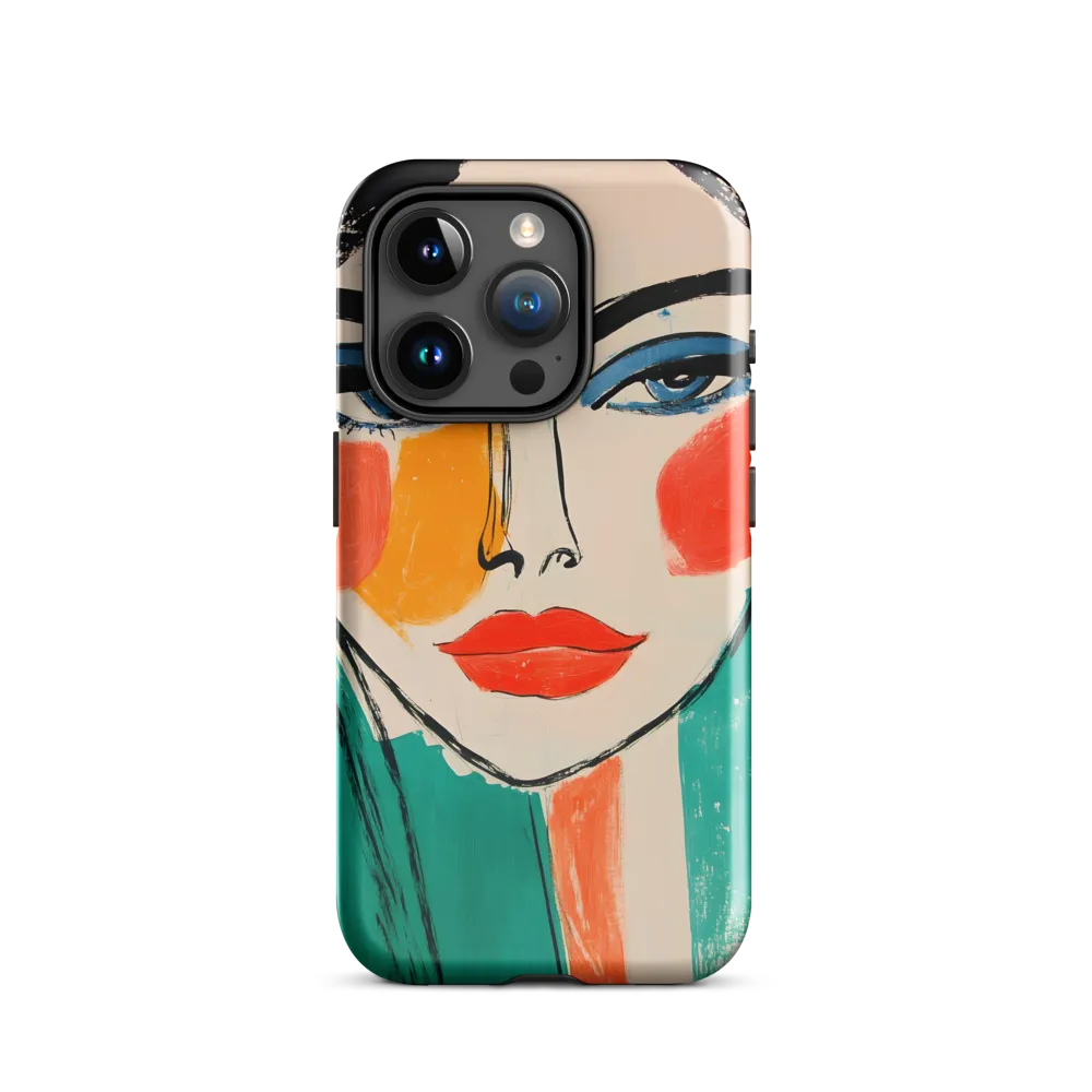 Vivid Portrait of a Modern Muse | Phone Case |  15 Pro | Tough Case | Glossy