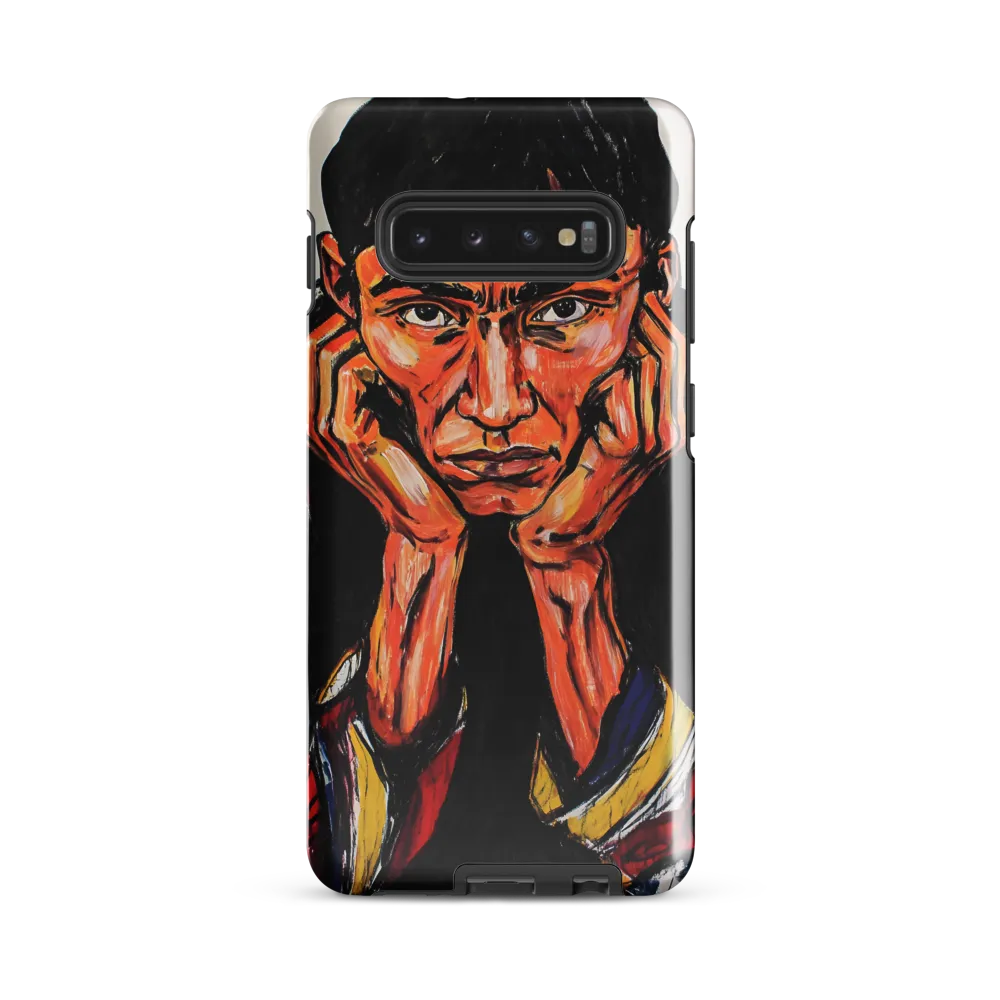 Contemplative Intensity: An Expressionist Portrait | Phone Case |  S10 Plus | Tough Case | Glossy