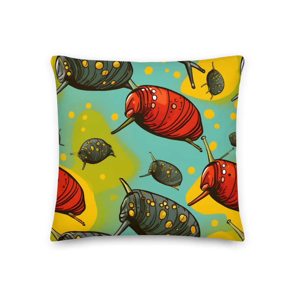 Whimsical Snails in Motion | Pillow | 18″×18″