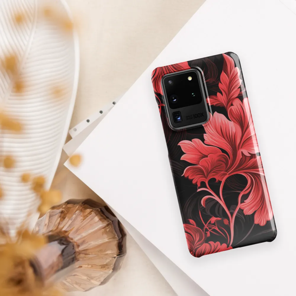 Tropical Elegance in Red | Phone Case |  S20 Ultra | Snap Case | Glossy