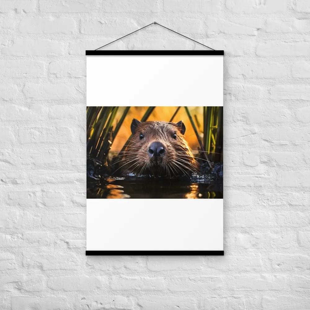 Beaver Serenity: A Natural Portrait | Poster With Black Wood Hanger | 24″×36″