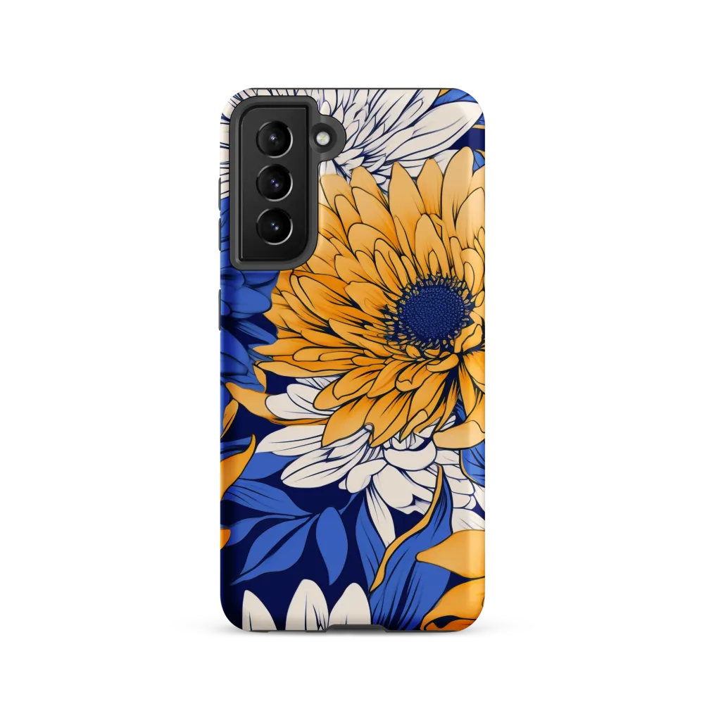 Floral Harmony in Blue and Yellow