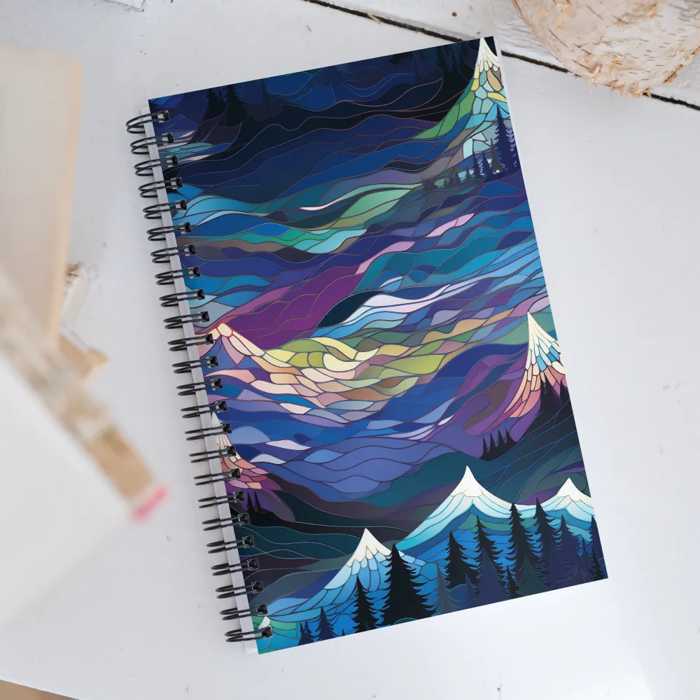 Twilight Peaks: An Abstract Mountain Landscape | Spiral Notebook